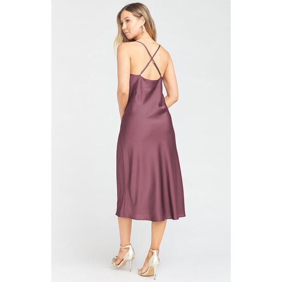 Show Me Your Mumu Verona Cowl Dress Dusty Plum Luxe Satin S NWT - Picture 7 of 7